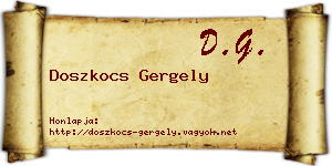 Doszkocs Gergely névjegykártya