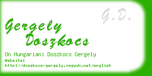 gergely doszkocs business card